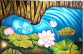 Buda dormido en el budismo de loto.